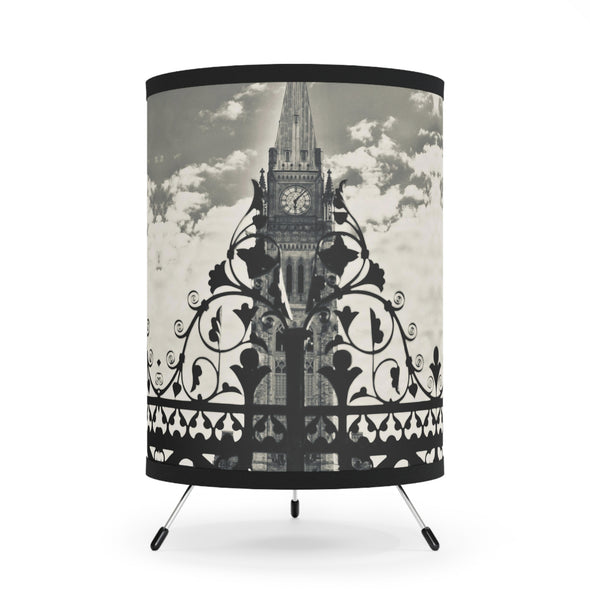 Peace Tower Tripod Lamp Black and White